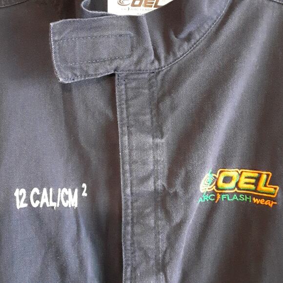 OEL Arc Flash Wear 12 CAL CM2 Navy Blue Electrician Safety Work Wear Coverall 2X - Picture 8 of 16